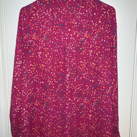 Pink/ Multi Color Long Sleeve Blouse Size Large - Picture 6 of 7
